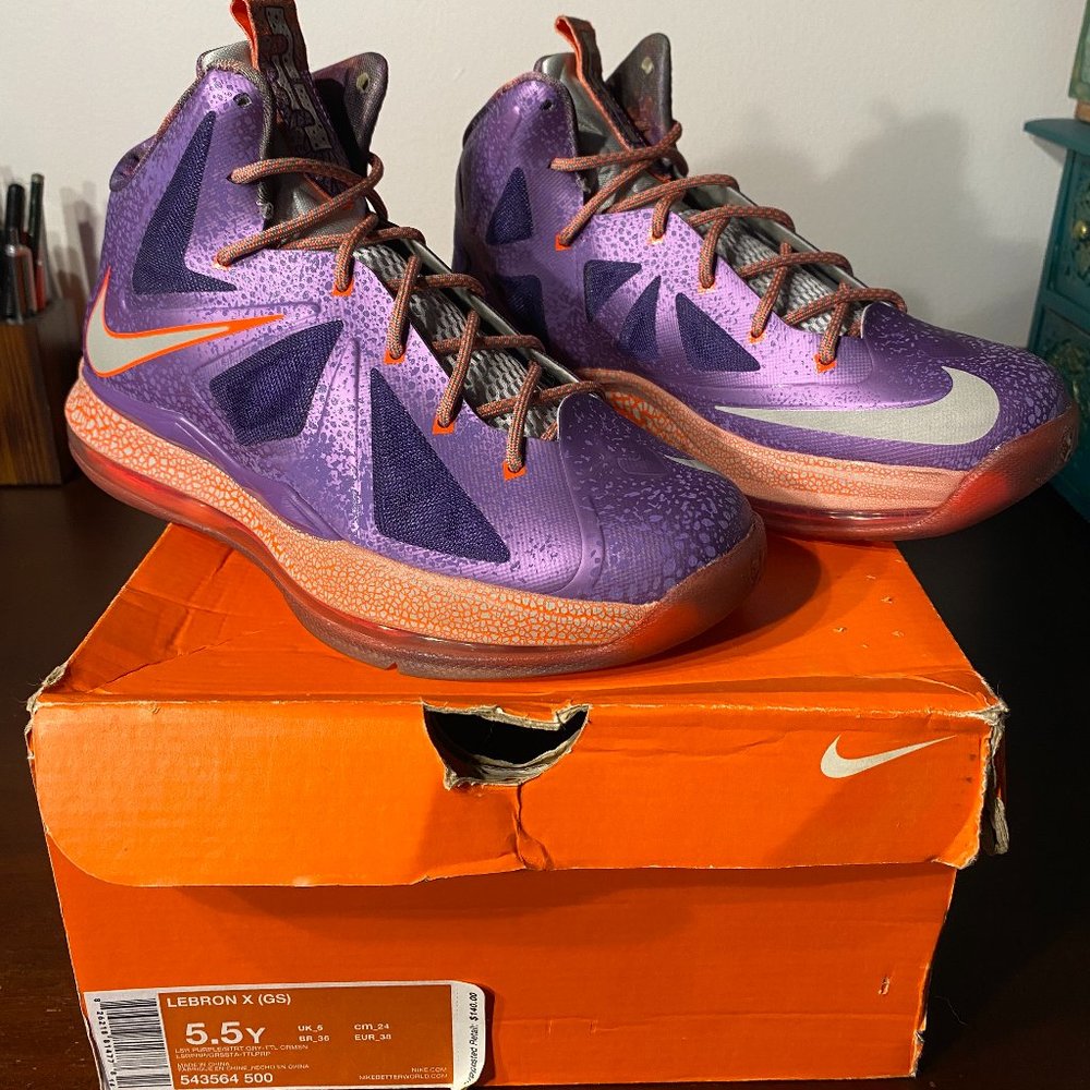 Nike LeBron X 10 GS Area 72 All Star 2013 Laser Purple Youth Size 5.5Y Authentic